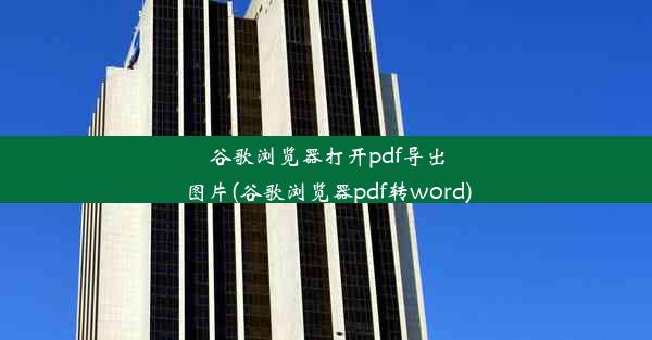 谷歌浏览器打开pdf导出图片(谷歌浏览器pdf转word)