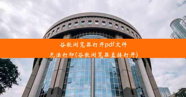 谷歌浏览器打开pdf文件无法打印(谷歌浏览器直接打开)