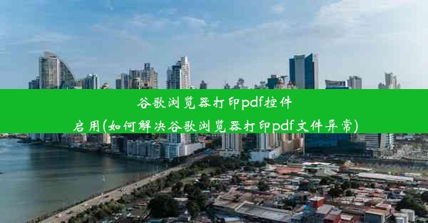 谷歌浏览器打印pdf控件启用(如何解决谷歌浏览器打印pdf文件异常)