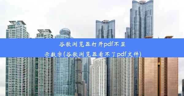 谷歌浏览器打开pdf不显示数字(谷歌浏览器看不了pdf文件)