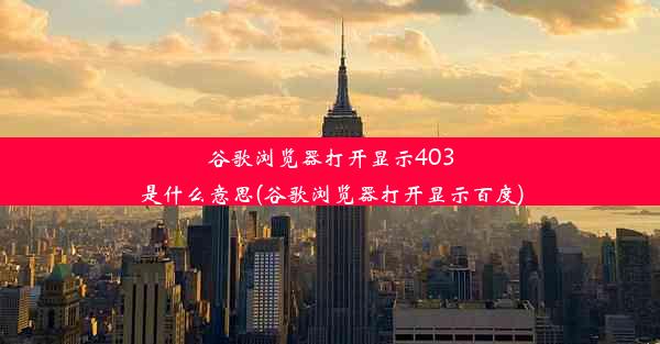 谷歌浏览器打开显示403是什么意思(谷歌浏览器打开显示百度)