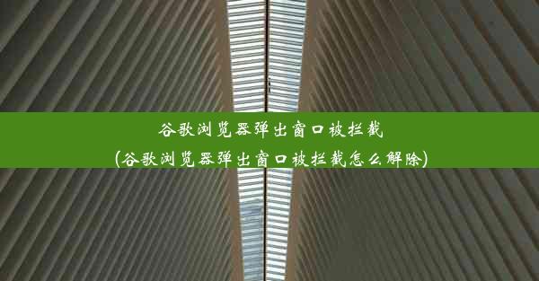 谷歌浏览器弹出窗口被拦截(谷歌浏览器弹出窗口被拦截怎么解除)