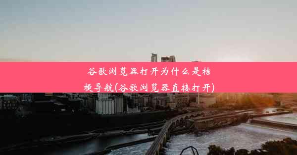 谷歌浏览器打开为什么是桔梗导航(谷歌浏览器直接打开)