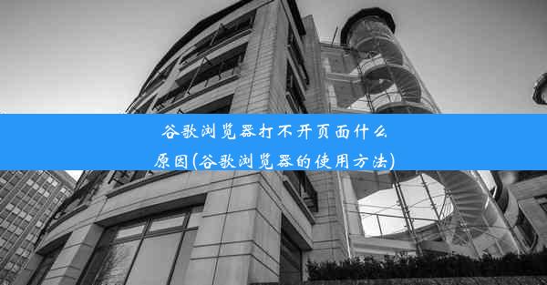 谷歌浏览器打不开页面什么原因(谷歌浏览器的使用方法)