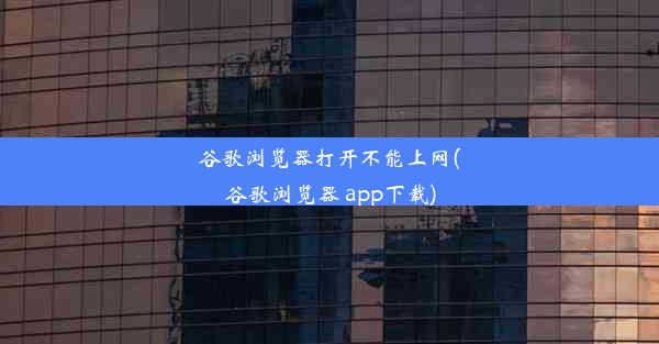 谷歌浏览器打开不能上网(谷歌浏览器 app下载)