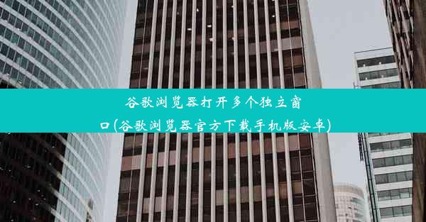 谷歌浏览器打开多个独立窗口(谷歌浏览器官方下载手机版安卓)