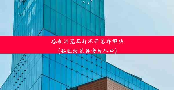 谷歌浏览器打不开怎样解决(谷歌浏览器官网入口)