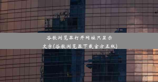 谷歌浏览器打开网址只显示文字(谷歌浏览器下载官方正版)