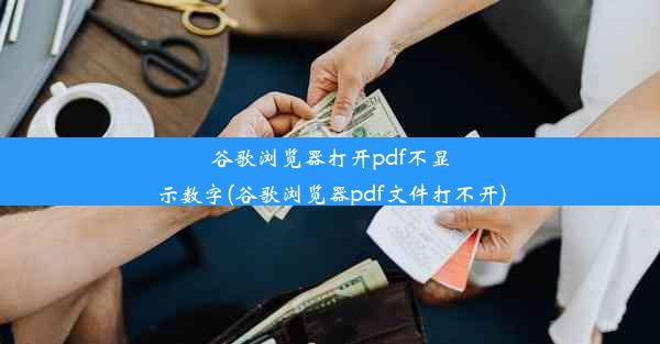 谷歌浏览器打开pdf不显示数字(谷歌浏览器pdf文件打不开)