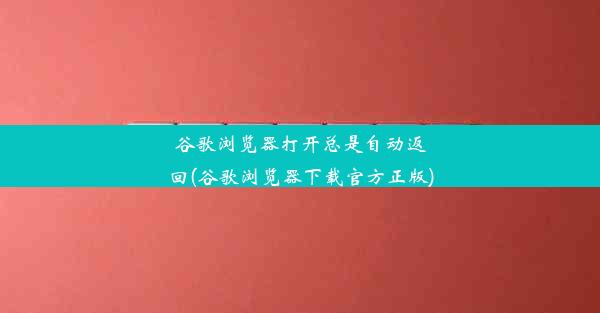 谷歌浏览器打开总是自动返回(谷歌浏览器下载官方正版)