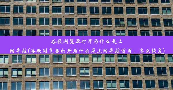 谷歌浏览器打开为什么是上网导航(谷歌浏览器打开为什么是上网导航首页，怎么恢复)