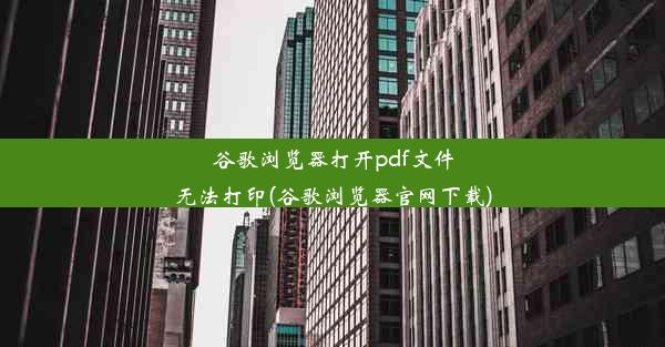 谷歌浏览器打开pdf文件无法打印(谷歌浏览器官网下载)