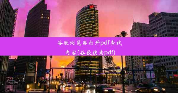 谷歌浏览器打开pdf查找内容(谷歌搜索pdf)