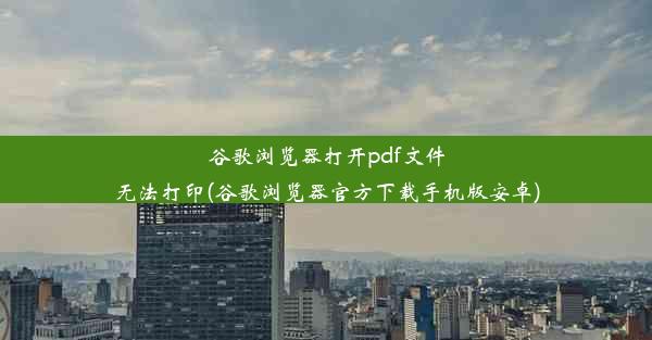 谷歌浏览器打开pdf文件无法打印(谷歌浏览器官方下载手机版安卓)