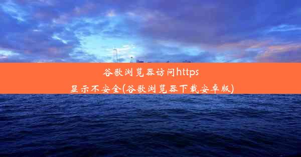 谷歌浏览器访问https显示不安全(谷歌浏览器下载安卓版)