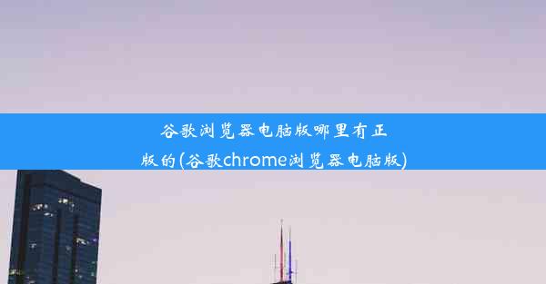 谷歌浏览器电脑版哪里有正版的(谷歌chrome浏览器电脑版)