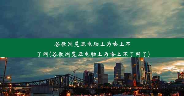 谷歌浏览器电脑上为啥上不了网(谷歌浏览器电脑上为啥上不了网了)