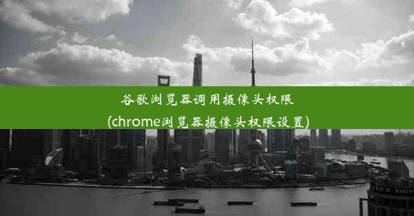 谷歌浏览器调用摄像头权限(chrome浏览器摄像头权限设置)