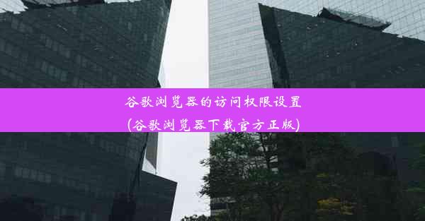 谷歌浏览器的访问权限设置(谷歌浏览器下载官方正版)