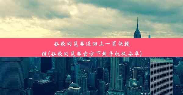 谷歌浏览器返回上一页快捷键(谷歌浏览器官方下载手机版安卓)