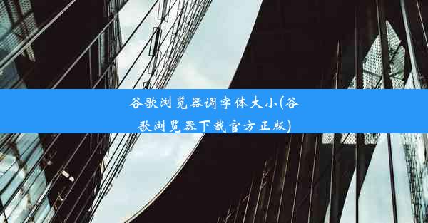 谷歌浏览器调字体大小(谷歌浏览器下载官方正版)