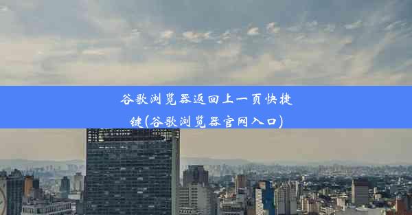 谷歌浏览器返回上一页快捷键(谷歌浏览器官网入口)